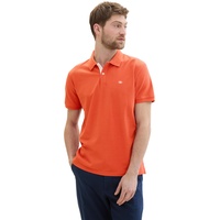 TOM TAILOR Herren Basic Piqué Poloshirt, marocco orange, L