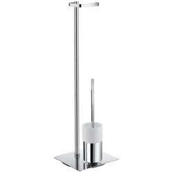 Smedbo Outline Toilettenpapierhalter Standmodell/WC-Bürste##Porzellan quadratische Bodenplatte FK322P