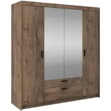 masseno Drehtürenschrank ELENORA 176,3 x 190,5 x 53 cm Braun