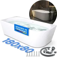 Aloni Halb-Freistehende Badewanne Eckwanne 180 x 80 cm (FB3400L)