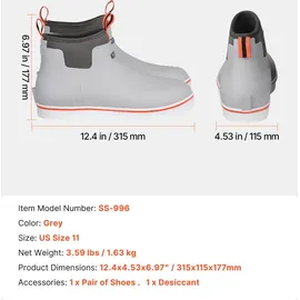 Vevor Knöchelstiefel, Regenstiefel, rutschfeste Gummi-Arbeitsschuhe für den Außenbereich, isolierte Schlammstiefel, ideal zum Wandern, Angeln, Jagen oder für die Gartenarbeit Größe 11 US