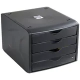 helit Schubladenbox the green chameleon schwarz H6429595, DIN A4 mit 4 Schubladen