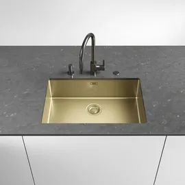 Franke Mythos Masterpiece BXM 210/110-68 rechts Unterbauspüle Gold 1000 x 500 mm Druckknopfventil
