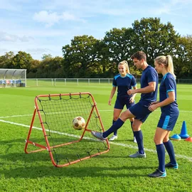 Homcom Fußball Rebounder mit verstellbaren Winkeln rot