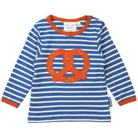 Toby Tiger Langarmshirt mit Brezel Applikation in blau |