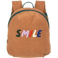 Lässig Kleiner Kinderrucksack für Kita Kindertasche Krippenrucksack mit Brustgurt, 20 x 9.5 x 24 cm, 3,5 L/Tiny Backpack Cord Little Gang Smile caramel
