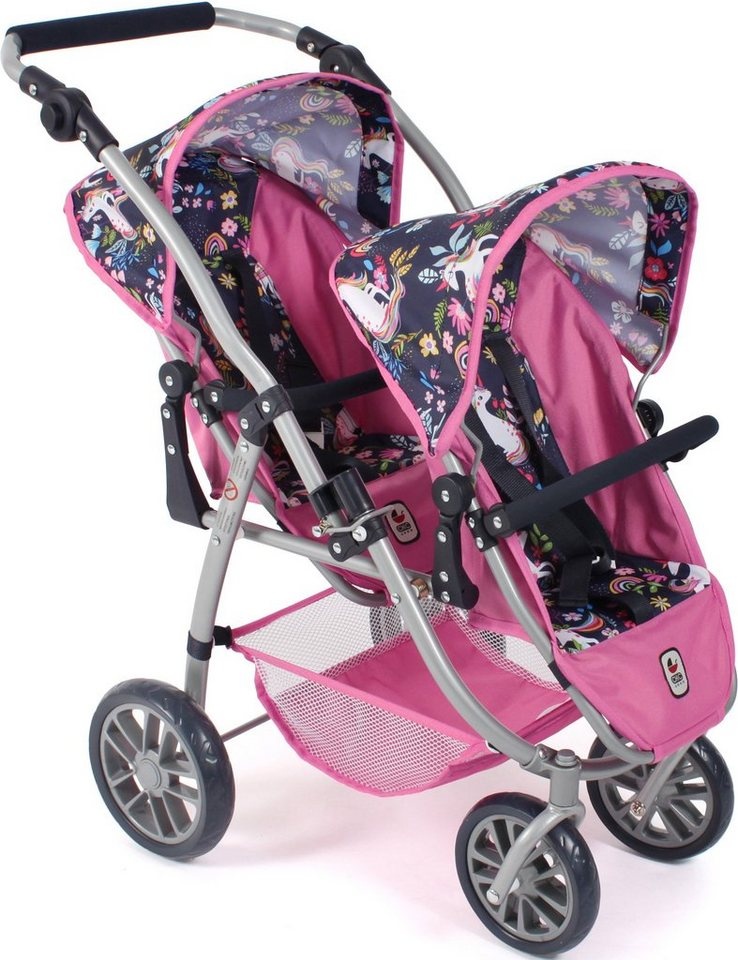 CHIC2000 Puppen-Zwillingsbuggy Vario, Einhorn rosa