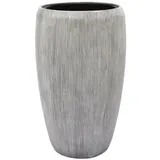 Flingora Bodenvase Paola, mit Einsatz - Indoor & Outdoor - Rillenstruktur Grauweiß - Höhe 68 cm grau Ø 41 cm x 68 cm