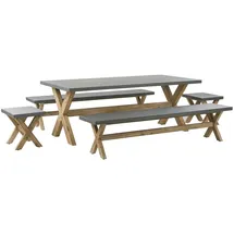 Beliani Gartenmöbel Set 8-tlg. Grau/Braun