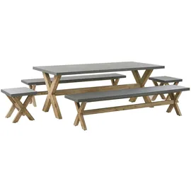 Beliani Gartenmöbel Set 8-tlg. Grau/Braun
