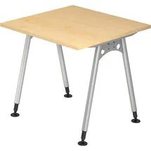 Hammerbacher Schreibtisch ahorn quadratisch, A-Fuß-Gestell silber 80,0 x 80,0 cm