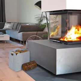 Relaxdays Aufbewahrungskorb 2er Set aus Filz 38 x 39 x 27 cm grau