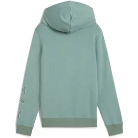Puma Kapuzensweatshirt "ESS LOGO LAB EXECUTION HOODIE TR B", Jungen, Gr. 152, grün (grün moon), Sweatware, Obermaterial: 68% Baumwolle, 32% Polyester, bedruckt, regular fit normal, Sweatshirts, mit Print-Applikation, mit Kängurutasche, mit Kapuze