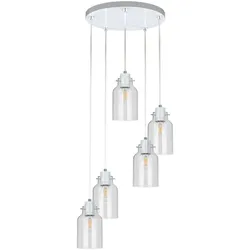 SPOT LIGHT Pendelleuchte "Alessandro", weiß, Ø 12,00cm H: 105,00cm, Lampen, Pendelleuchte aus Metall für Wohn- und Essbereich