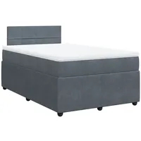 VidaXL Boxspringbett mit Matratze Dunkelgrau 120x200 cm Samt