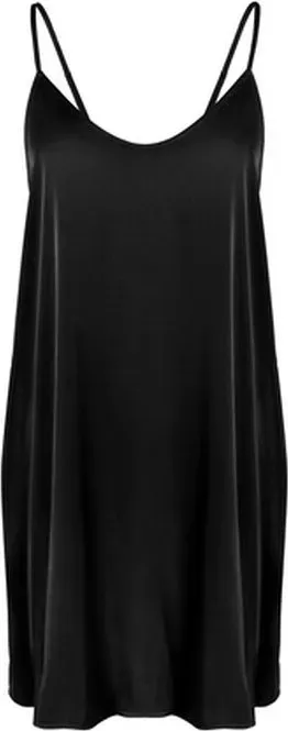 IZURIA Trägerkleid mit Rundhalsausschnitt, seidengleich, schwarz, Größe L