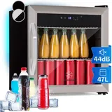Klarstein - Kühlschrank, Getränkekühlschrank mit Glastür, Minikühlschrank Lautlos mit 2 Ablagen & App-Steuerung, Outdoor Kühlschrank, Kleiner