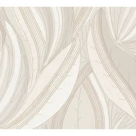 A.S. Création Vliestapete Blätter Floral Modern 10,05 m x 0,53 m 0 g Creme-Weiß