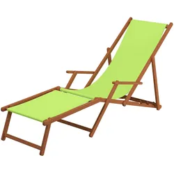 Erst-Holz Liegestuhl pistazie Fußablage Tisch Kissen Deckchair Sonnenliege Holz Gartenliege 10-306FTKH
