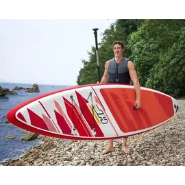 BESTWAY Hydro-Force SUP Paddle Board 381 x 76 x 15 cm rot/weiß