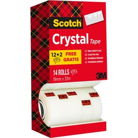 Scotch Scotch, Crystal Klebeband Vorteilspack (19 mm, 33 m, 14 Stück)