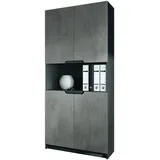 Vladon Logan Aktenschrank 82 x 37 x 184 cm grau
