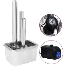 vidaXL Gartenbrunnen Silbern 48x34x88 cm