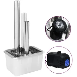 vidaXL Gartenbrunnen Silbern 48x34x88 cm