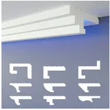 HEXIMO Eckprofil HLED 13 (LED-Schattenfugenprofil Stuckleisten, indirekte Beleuchtung XPS-Styropor-Trockenbau-Deckenstuck Styropor-Deckenleisten (1,7 Meter HLED 13) HLED-13 - 90x35 mm