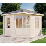 Alpholz Gartenhaus Monica-28 Natur 300 cm x 300 cm mit Spitzdach, imprägniert