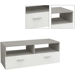 ML-Design TV Schrank Fernsehtisch Lowboard  TV Möbel Fernsehstand Fernsehschrank Weiß/Grau