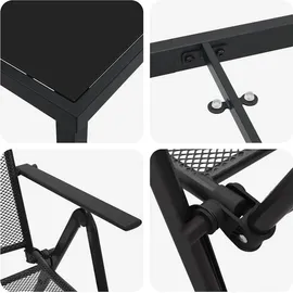 vidaXL Garten Essgruppe 5 pcs Anthrazit Stahl - Grau