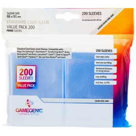 Asmodee Gamegenic, PRIME Standard Sleeve Value Pack 200, Sleeve color code: Gray
