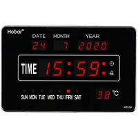 SHZICMY Led Wanduhr Digitaluhr mit Datum und Temperatur 220V Wanduhr Digital mit Temperaturanzeige Wanduhren für Schlafzimmer Büro