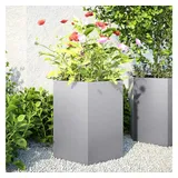 vidaXL Garten-Pflanzgefäße 2Stk.Sechseckig 46x40x45cm Verzinkter Stahl