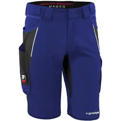 QUALITEX HIGH QUALITY WORKWEAR Qualitex Arbeitsshorts'IRON'' in kornblau/schwarz, Größe: 56 - modern kurze Arbeitshose - funktional-erweiterbar