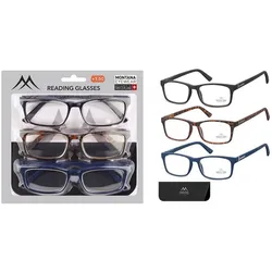 3er Pack Modische Fertiglesebrille +3.00 1 St