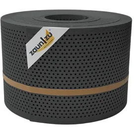 zaunzu® Sichtschutzstreifen Rille Gelocht 50 m x 19 cm Anthrazit PP
