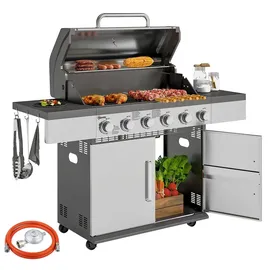 Outsunny Gasgrill 8500BTU Silber