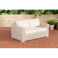 CLP Gartenlounge-Set 2er Sofa Madeira, Polyrattan, Outdoor weiß