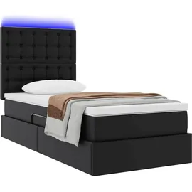 vidaXL Bett 90 x 200 cm Schwarz