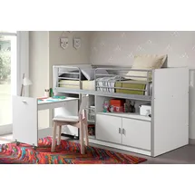 Vipack Hochbett mit MDF , Weiß Liegefläche 90/200cm, »Bonn«,