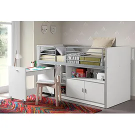 Vipack Hochbett mit MDF , Weiß Liegefläche 90/200cm, »Bonn«,