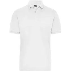 Herren Bio Workwear Poloshirt Stretch JN1806, weiß, Größe 5XL - weiss - 5XL