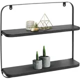 casa pura Wandregal Amy 45 x 12 x 40 cm Schwarz