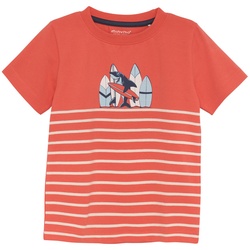 Minymo - T-Shirt Surfing Shark In Coral  Gr.122