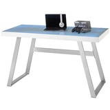 Robas Lund Schreibtisch mit LED RGB Beleuchtung, Tischplatte Glas, BxHxT 140x75x60 cm