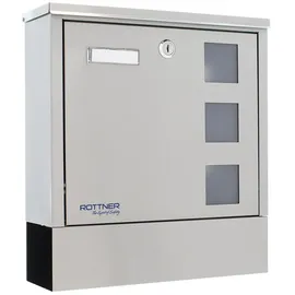 Rottner Tresor Lago inox Silber inkl. Zeitungsfach