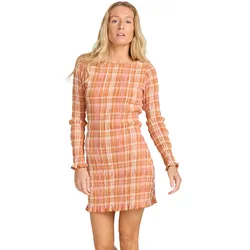 Minikleid BILLABONG "Check Me Out", Damen, Gr. XS, US-Größen, sunburnt, 99% Baumwolle, 1% Elasthan, Kleider