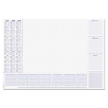 Sigel H7355 Papier-Schreibtischunterlage DIN A2, Kalender 2027-2029 und Wochenplan, 30 Blatt, Schreibunterlage zum Abreißen aus nachhaltigem Papier